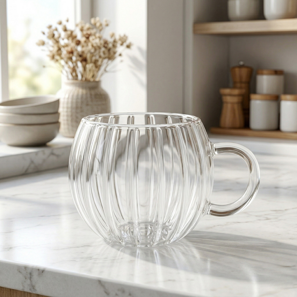 Strips Double Glass Espresso Mug