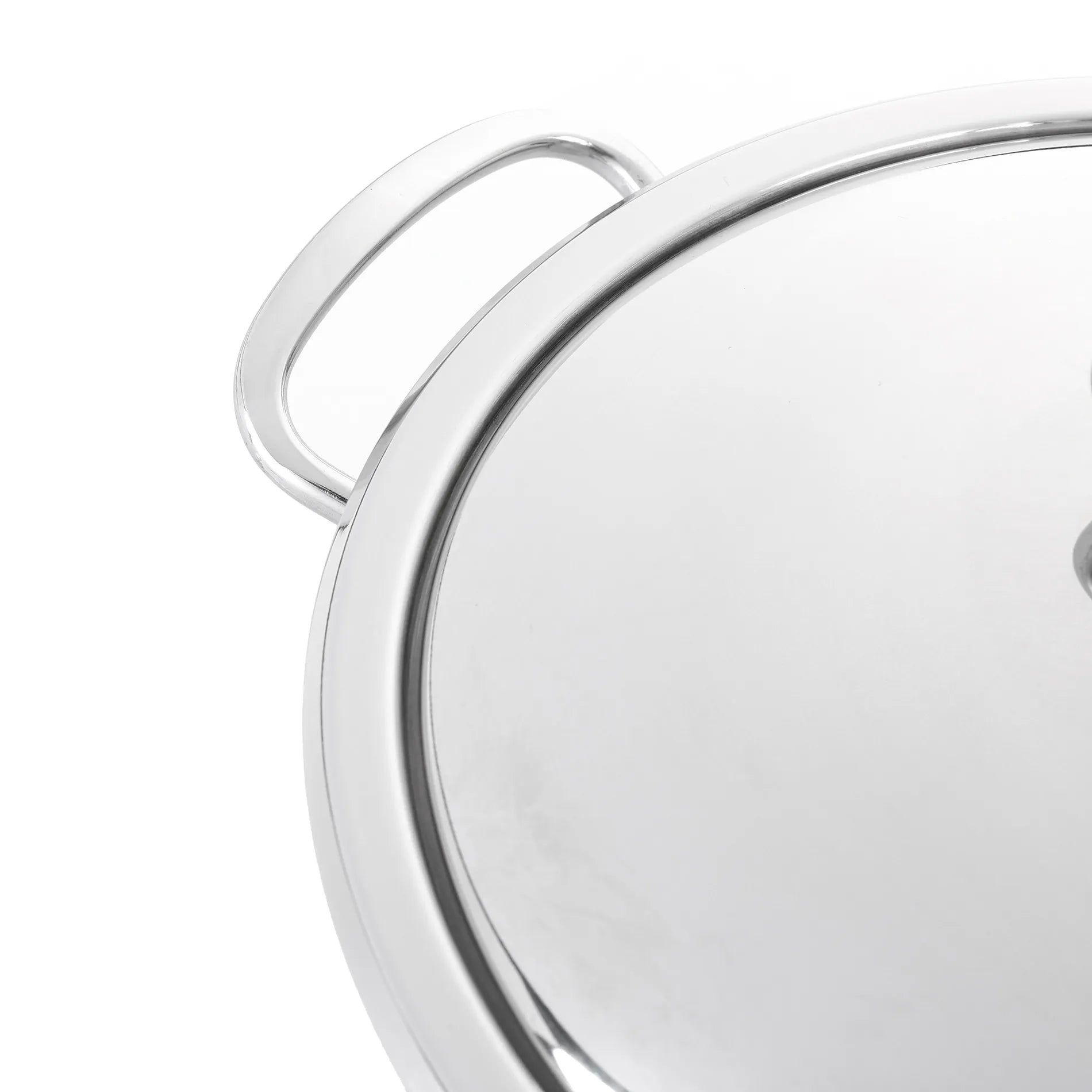 Stainless Steel Striped Pot with handle