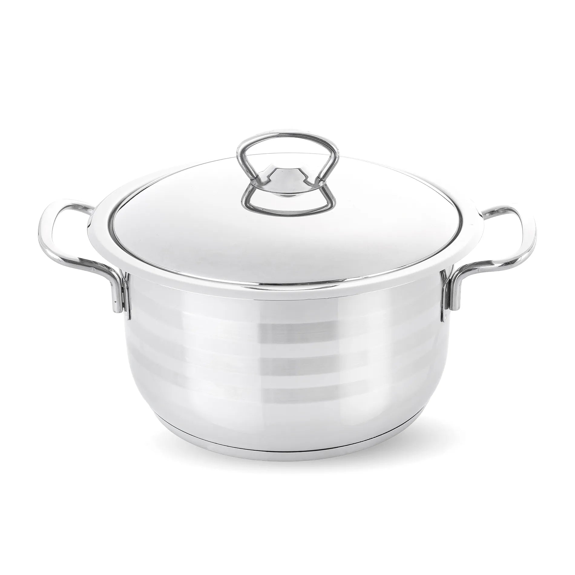 8-piece striped stainless steel cookware set