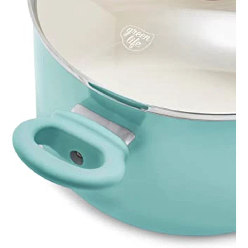 GreenLife Cookware Set 15-Piece Soft Grip Ceramic Non-Stick PFAS Free
