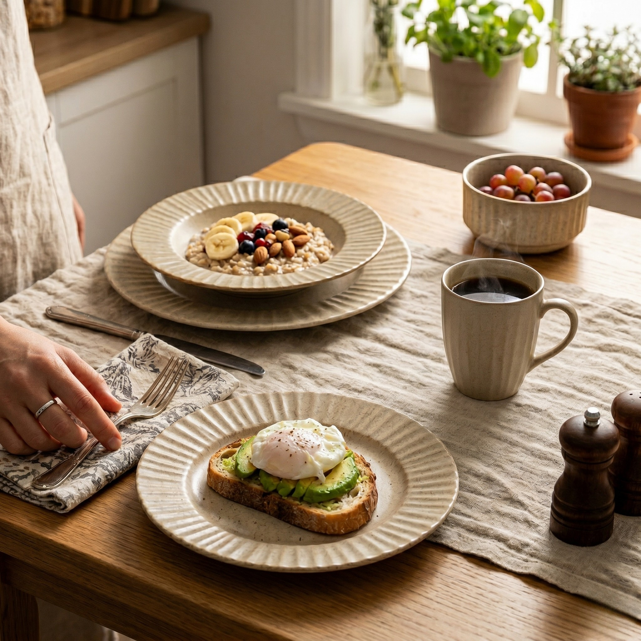 Porcelain Rustic Dinner Set