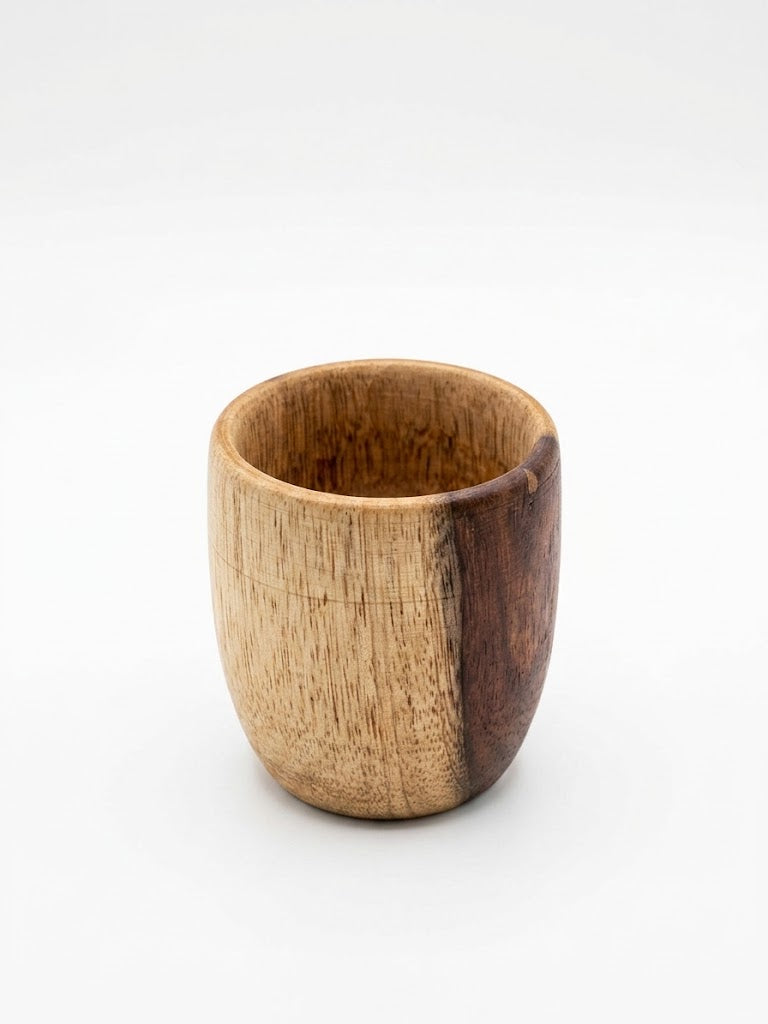 2-Piece Brown Wood 5 CM