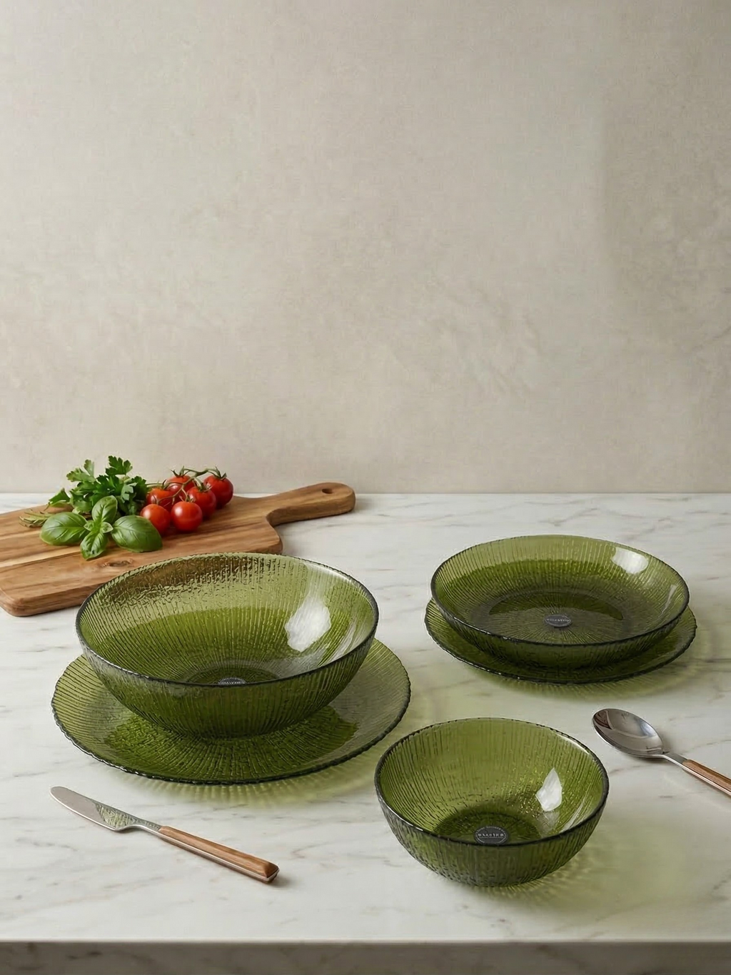 25-Pieces Sunray Glass Dining Set