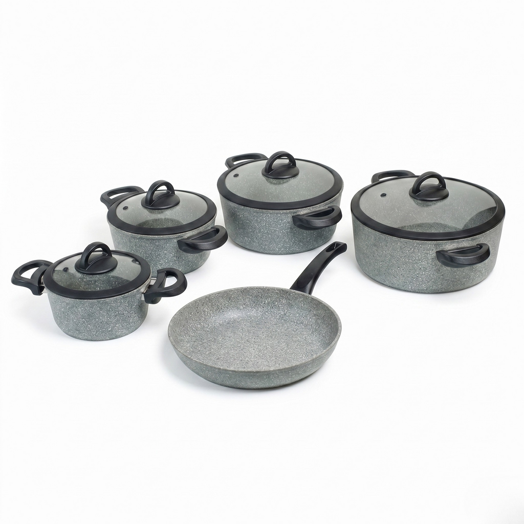 9 Pieces Set Granite Gray