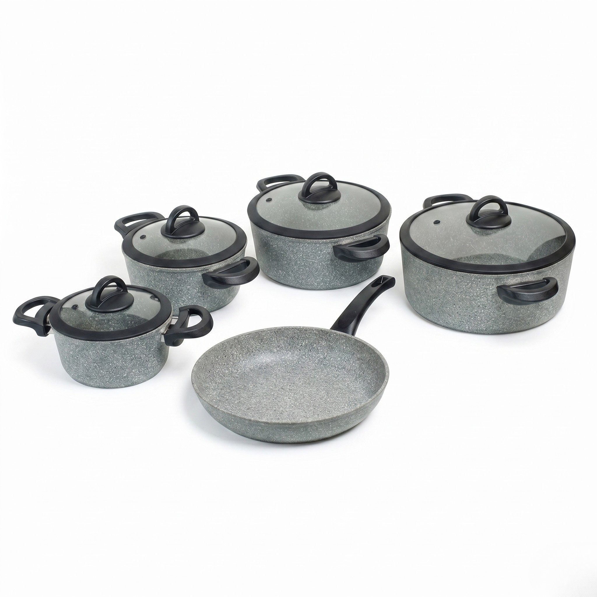 9 Pieces Set Granite Gray