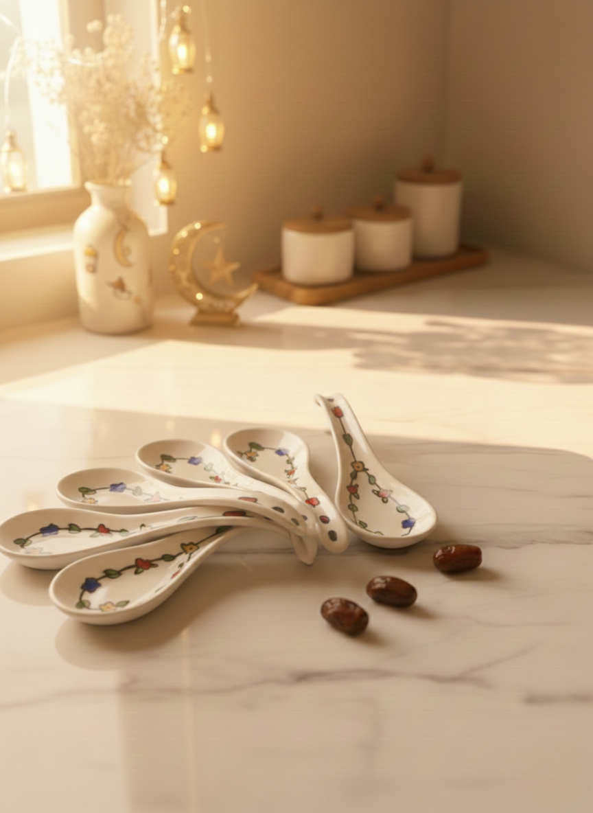 Floral Porcelain Spoon
