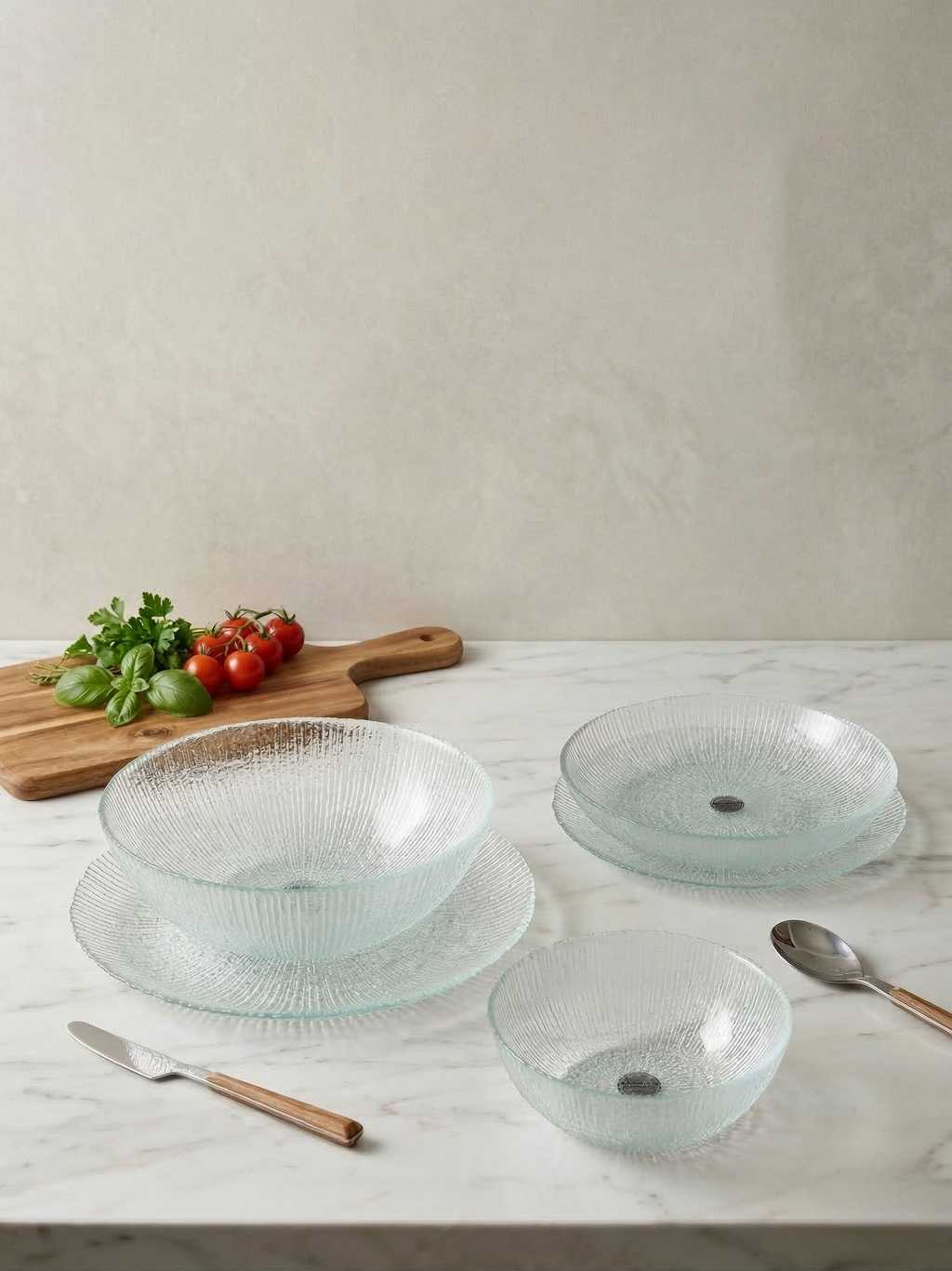 25-Pieces Sunray Glass Dining Set