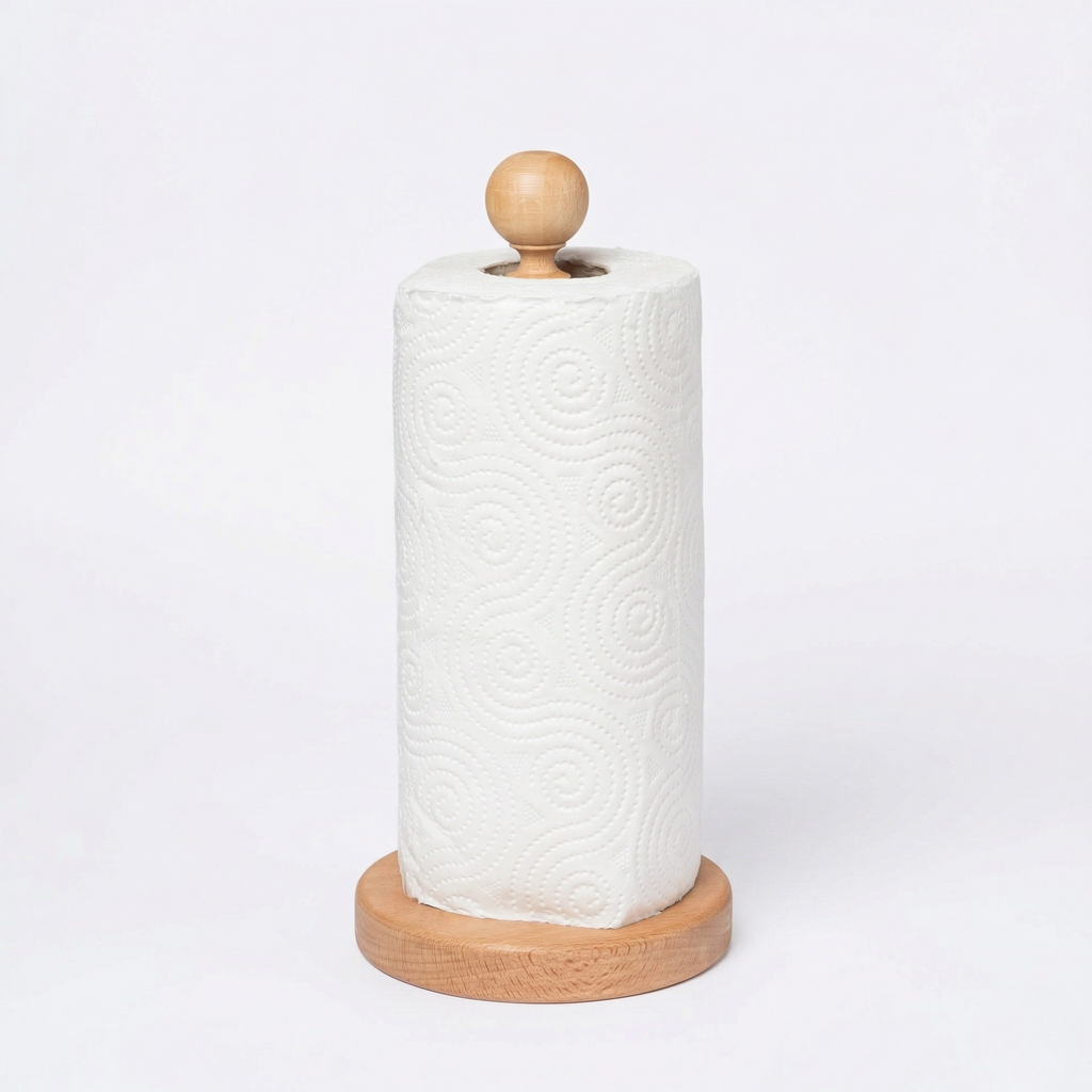 Wooden stand for kitchen tissues