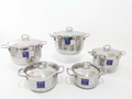 10-PCS Striped Cookware Set – Steel Handles