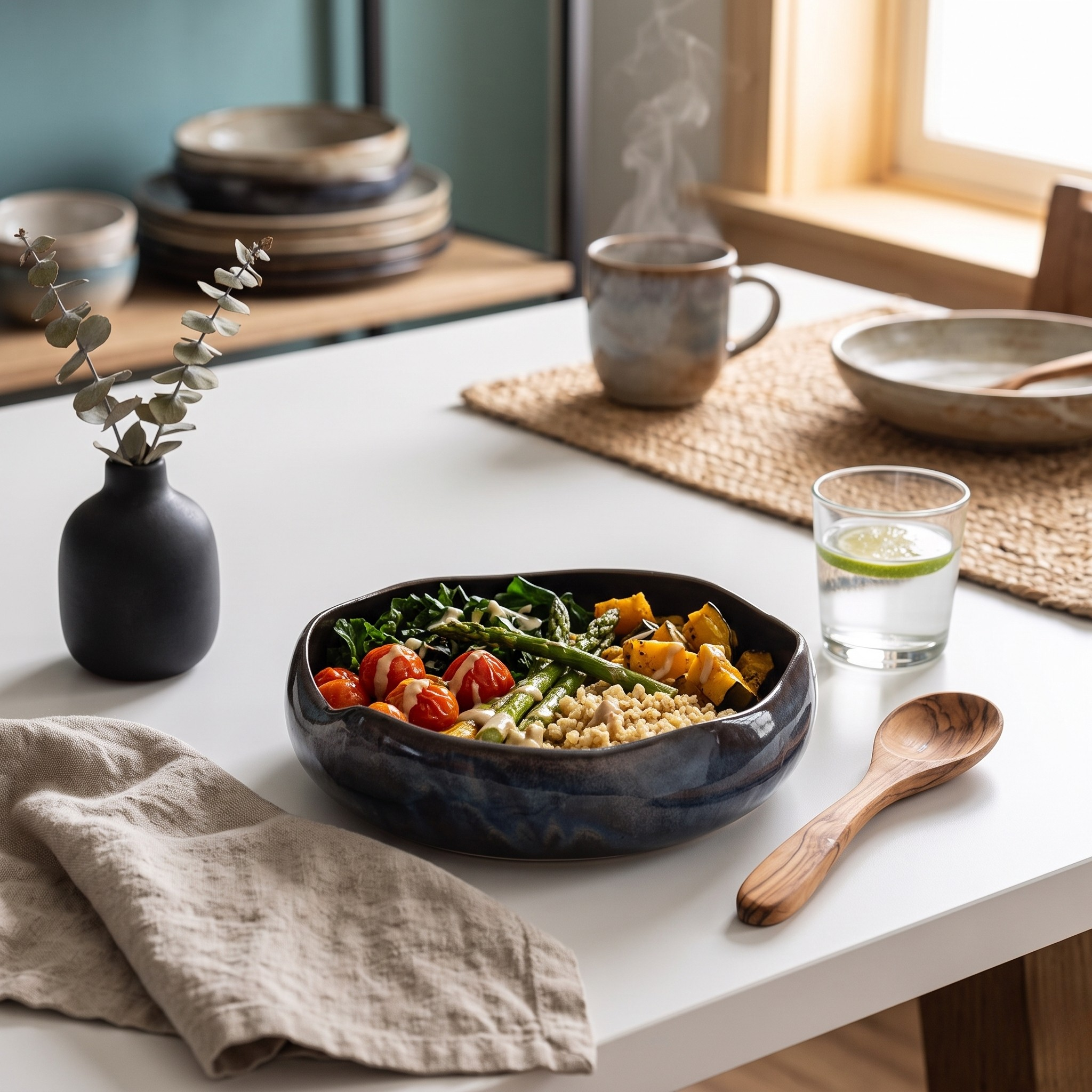 Emerald Blue Salad Bowl