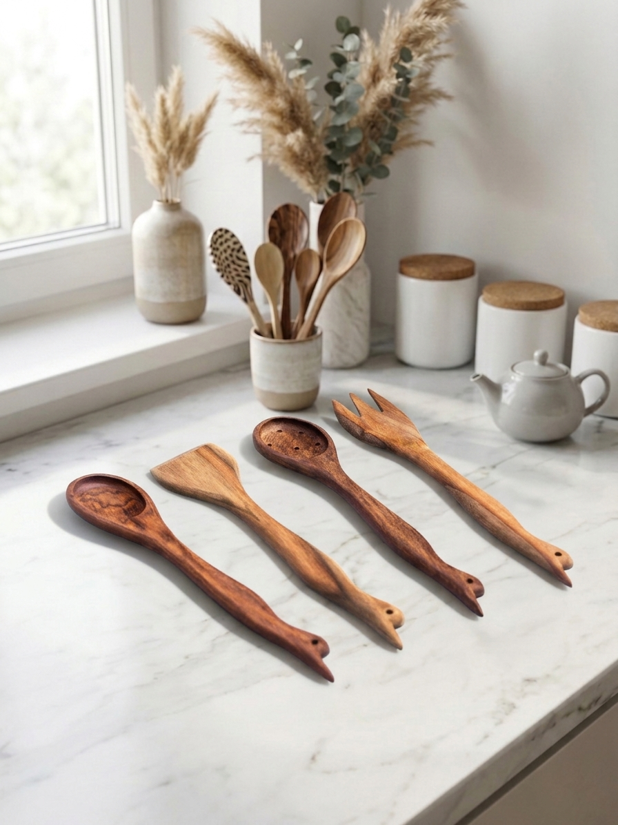 Wooden Kitchen Utensils 4 Set