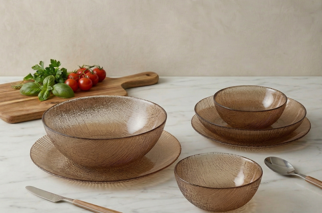25-Pieces Sunray Glass Dining Set