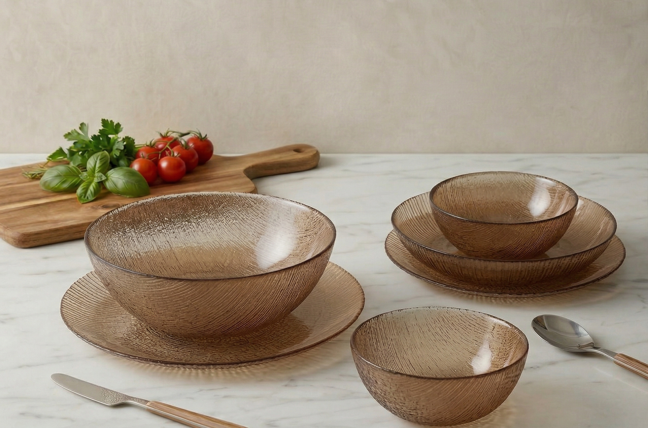 25-Pieces Sunray Glass Dining Set