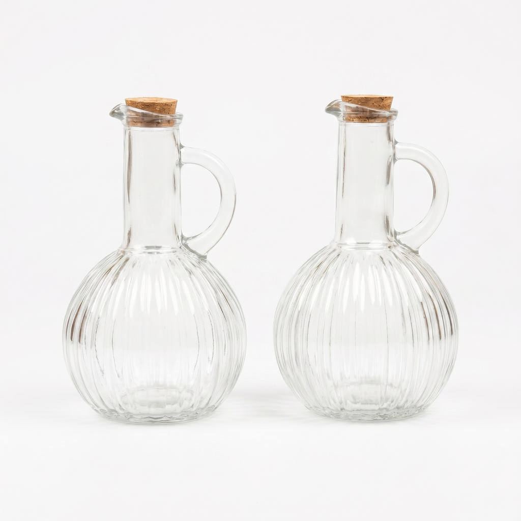 Striped Oil Glass Container