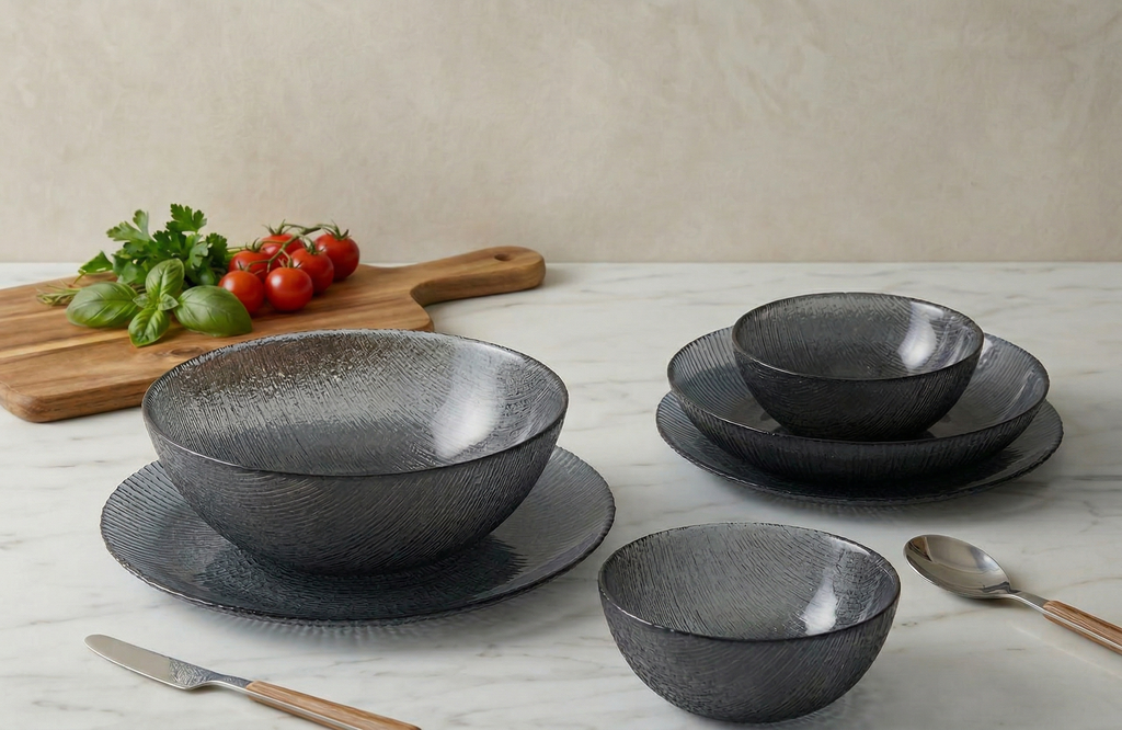 25-Pieces Sunray Glass Dining Set