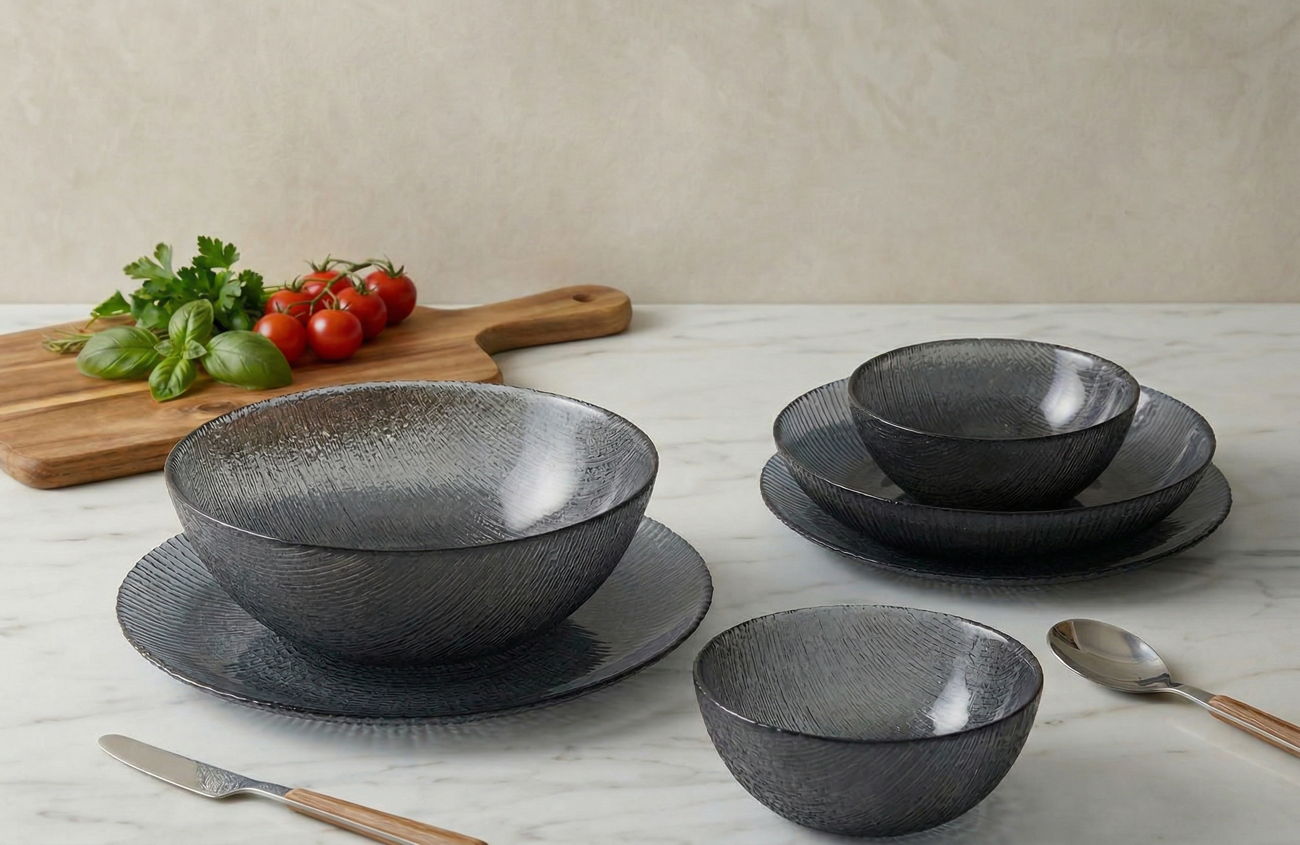 25-Pieces Sunray Glass Dining Set
