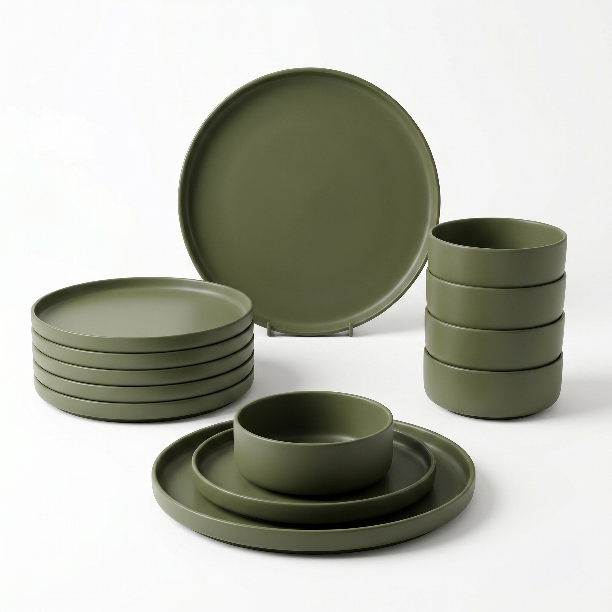 Olive Elegance Matte Dinner Set