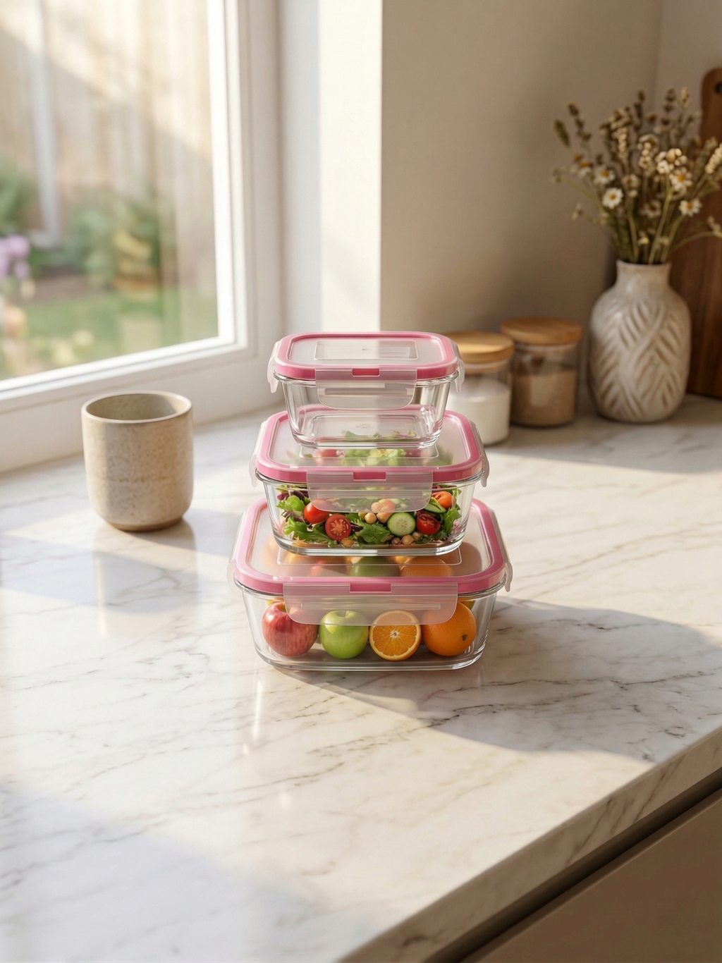3-Pieces Fluid Square Bowls Set