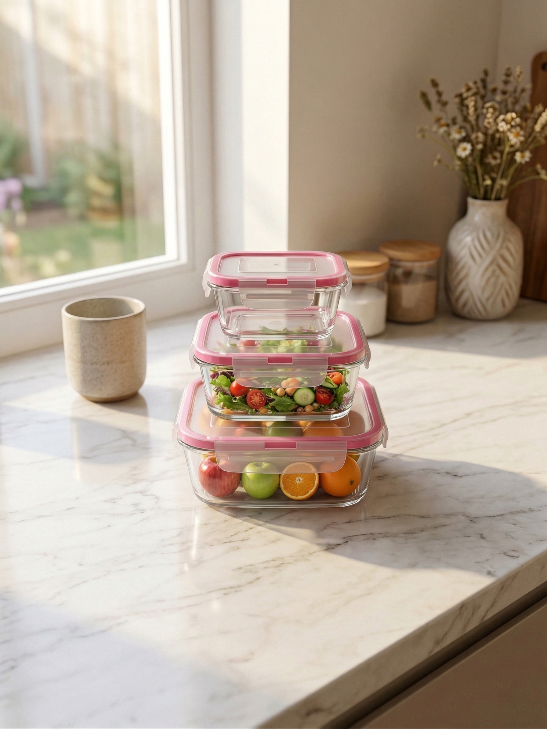 3-Pieces Fluid Square Bowls Set