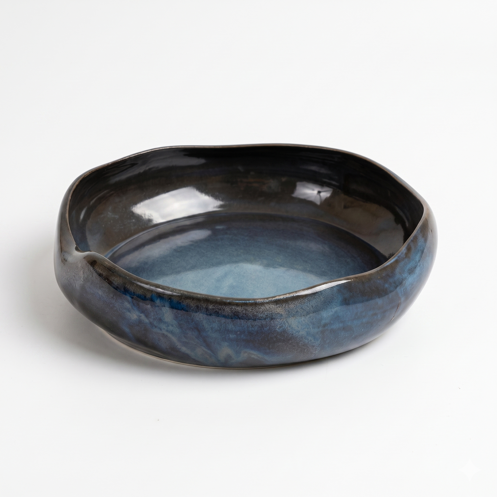 Emerald Blue Salad Bowl