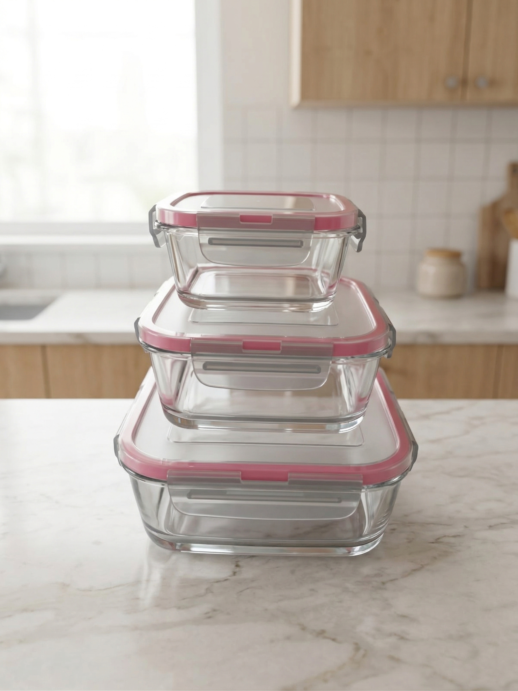 3-Pieces Fluid Square Bowls Set