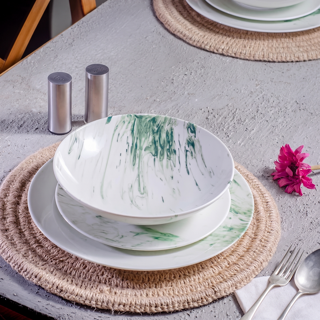 Porcelain Marble Green Set
