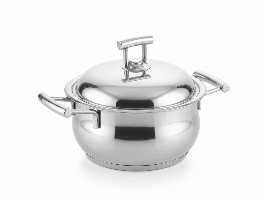 Silver Star Bombé Pot – Platinum Handle