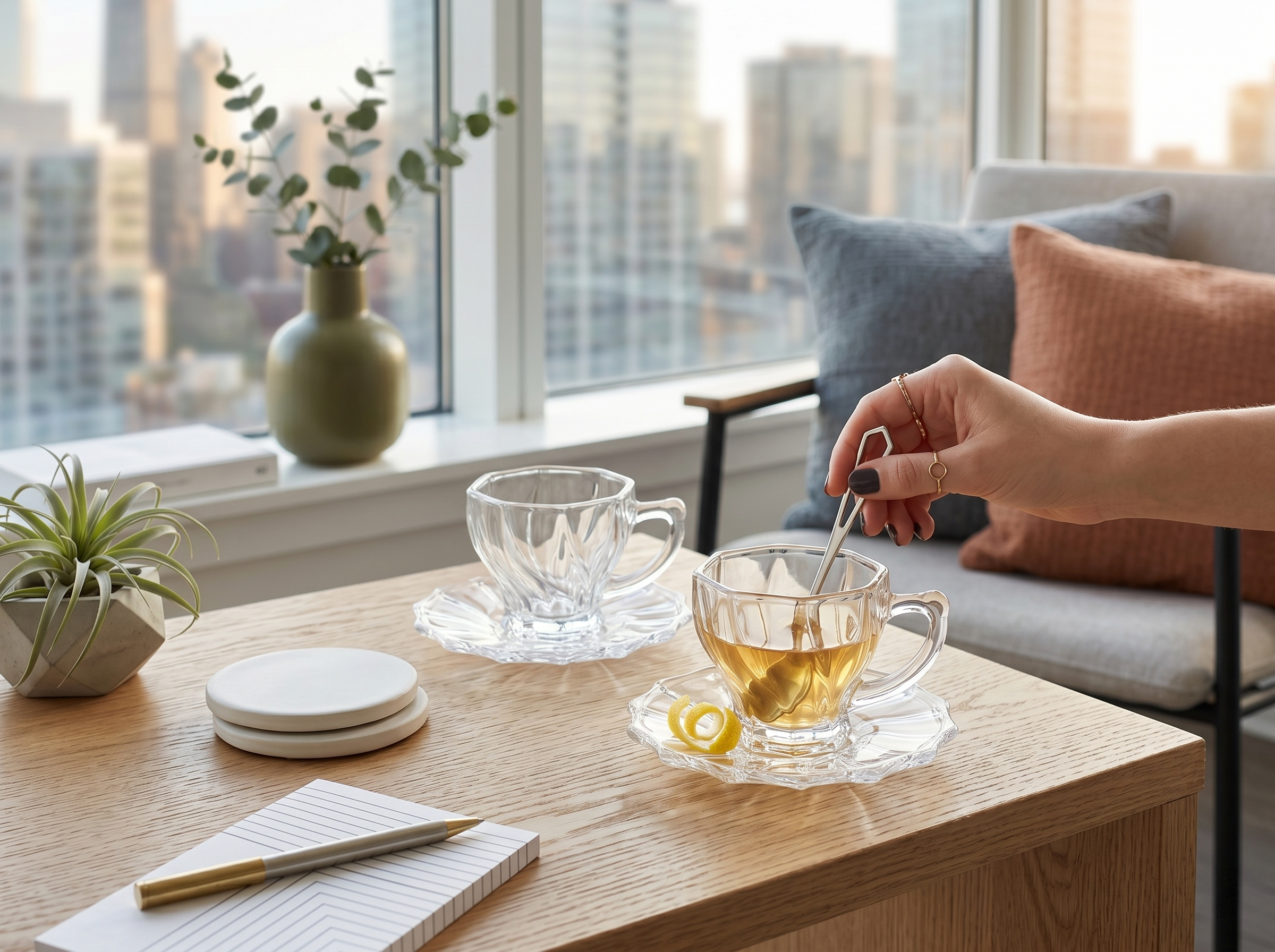 Coffee Glass with Holder Set
