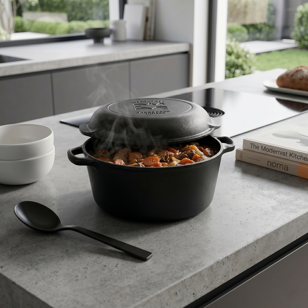 2-in-1 Cast Iron Double Dutch Oven