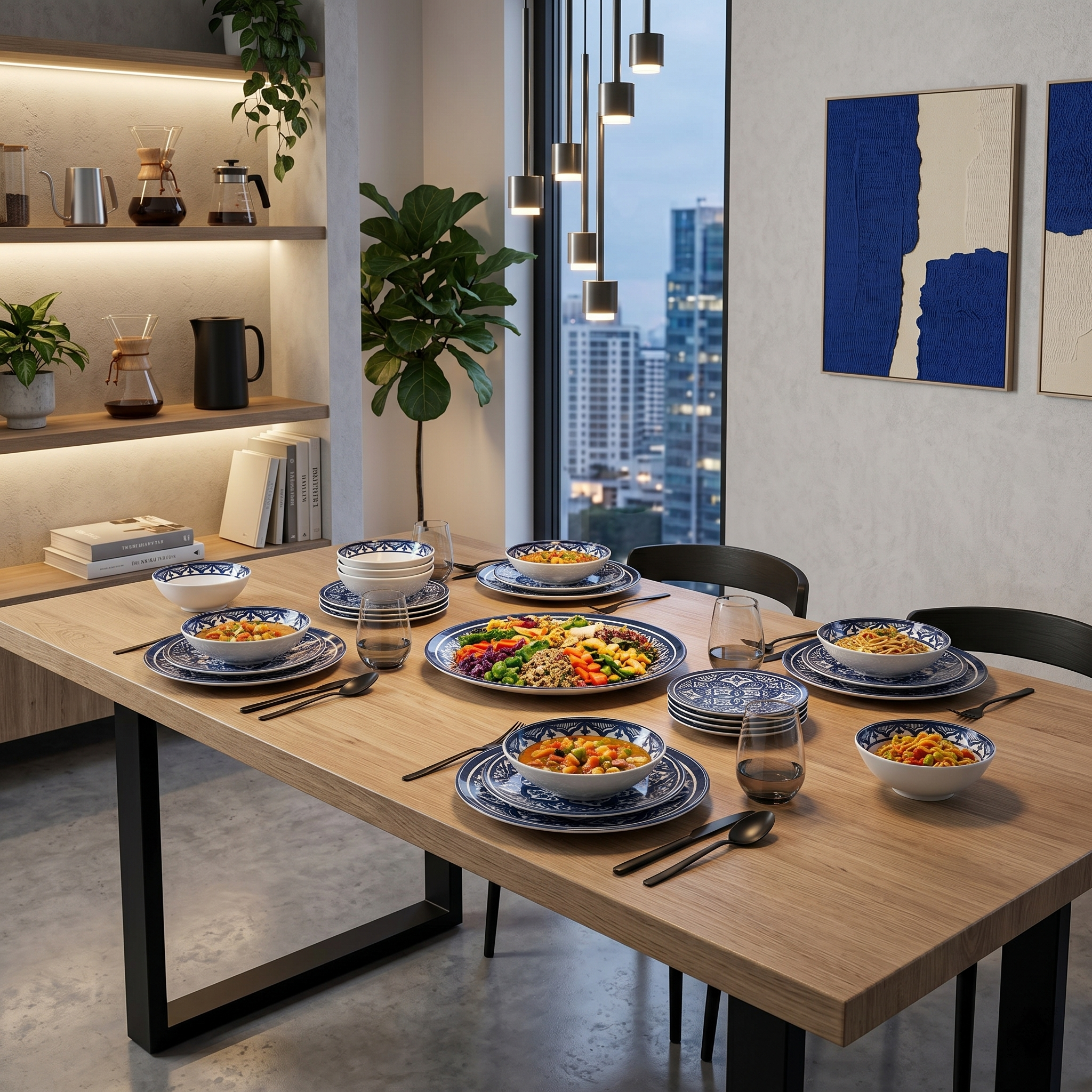 Royal Blue Dinner Set