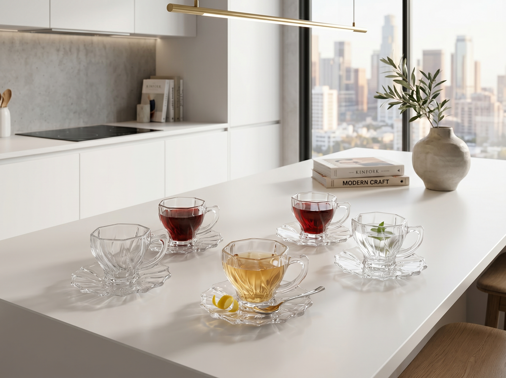 Coffee Glass with Holder Set