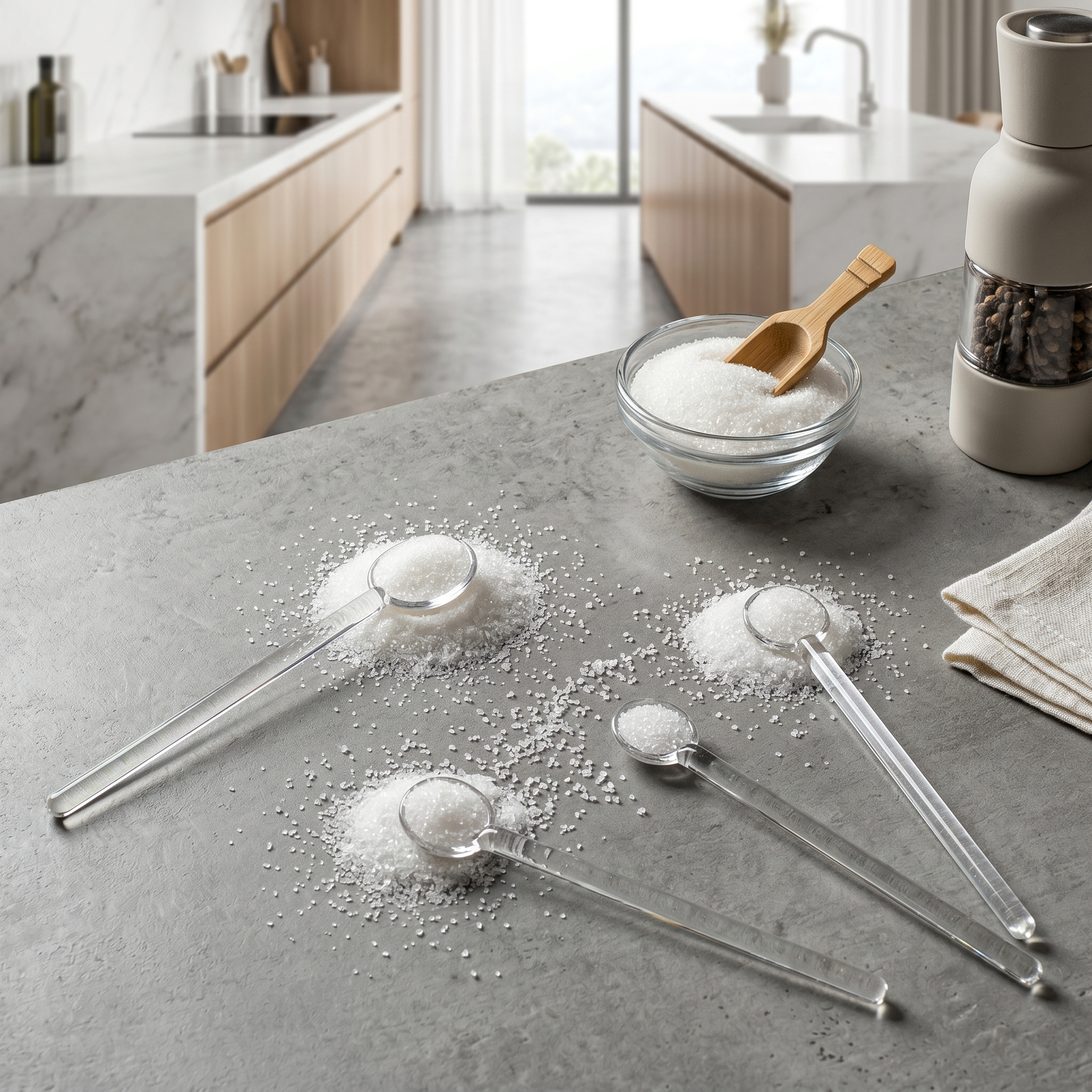 Glass Sugar Spoon 4 pcs Set