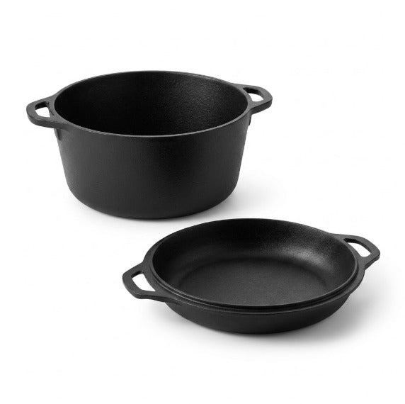2-in-1 Cast Iron Double Dutch Oven