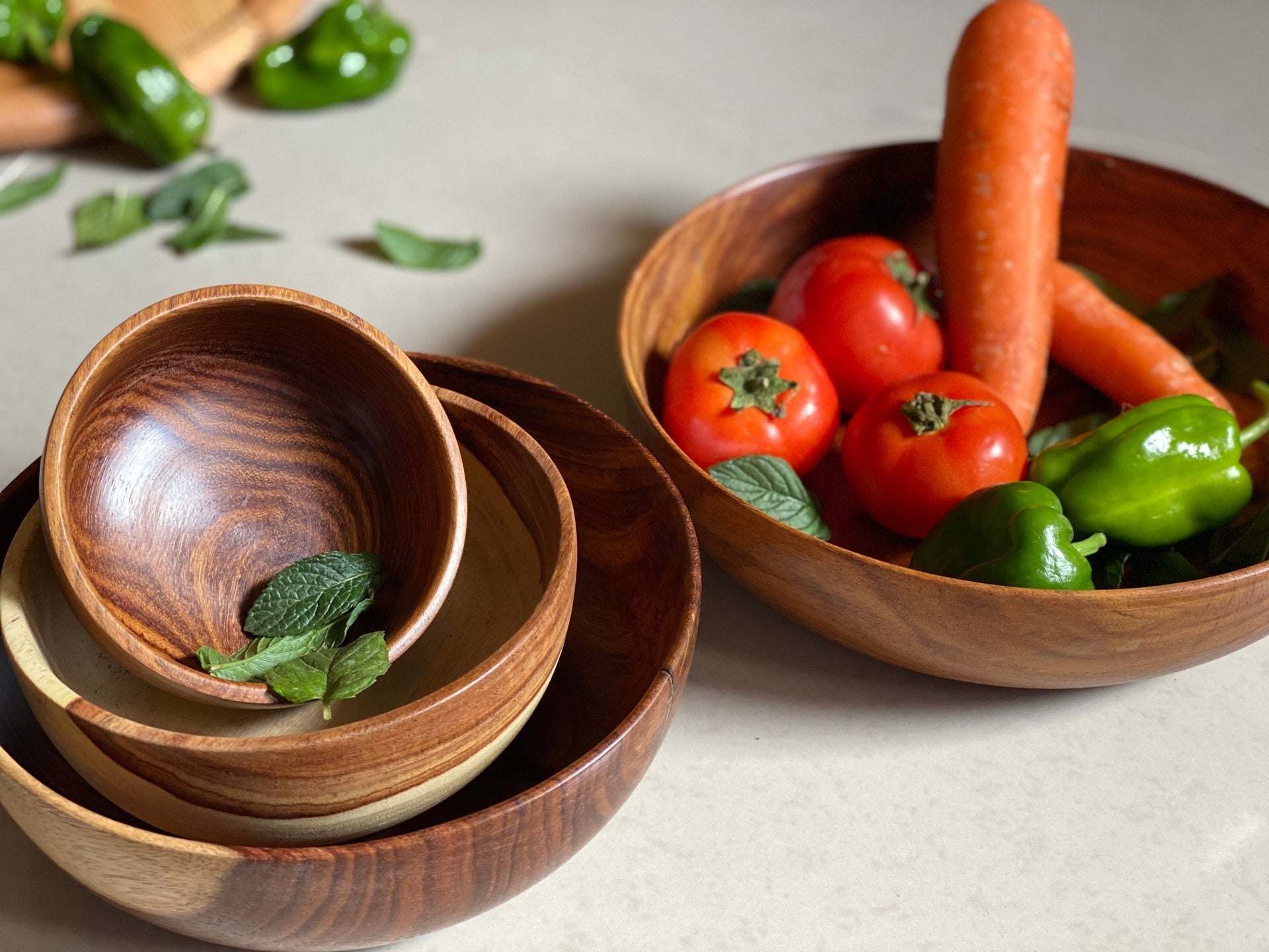 20 cm Wooden Circular Bowl