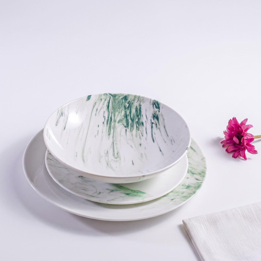 Porcelain Marble Green Set