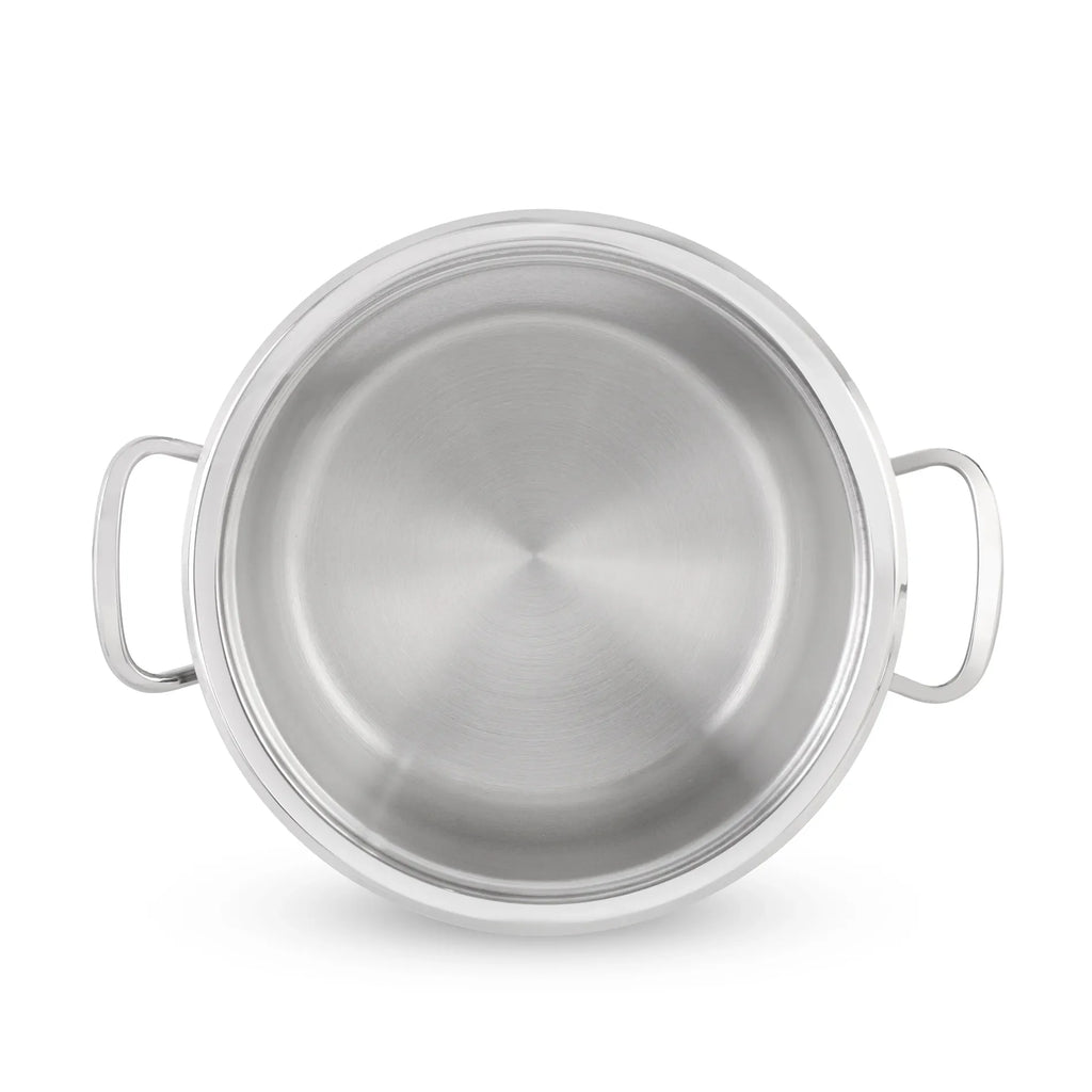 Stainless Steel Striped Pot with handle