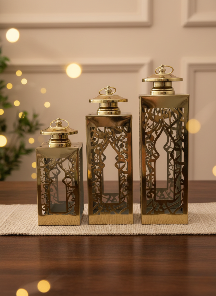 Ramadan Gold Lantern Set