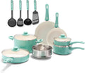 GreenLife Cookware Set 15-Piece Soft Grip Ceramic Non-Stick PFAS Free